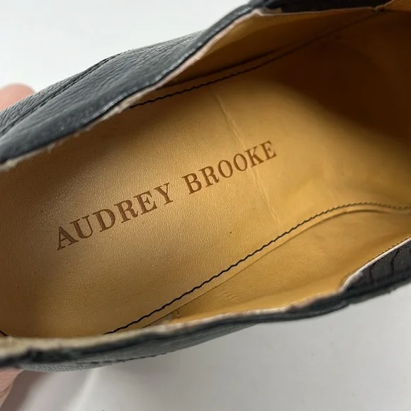 AUDREY BROOK AVIGNON SLIP ON BLACK SHOE BOOTIE HEEL LEATHER UPPER SIZE 7.5 - Picture 10 of 13